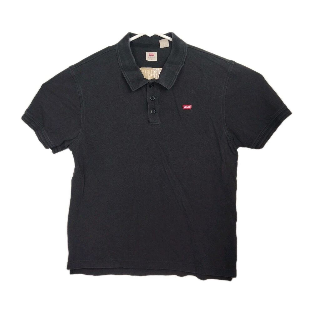 Levi's Polo Shirt Men's Size XL Black‎ Embroidered Logo Short Sleeves
